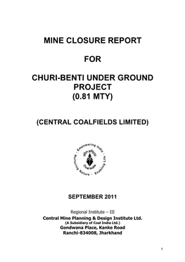Mine Closure Report
