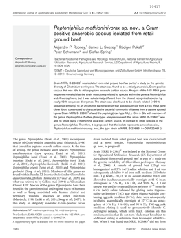 Peptoniphilus Methioninivorax Sp. Nov., a Gram- Positive Anaerobic Coccus Isolated from Retail Ground Beef