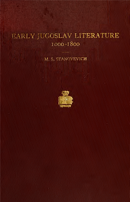Early Jugoslav Literature (1000-1800)