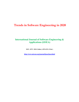 Trends in Software Engineering in 2020 (Pdf)