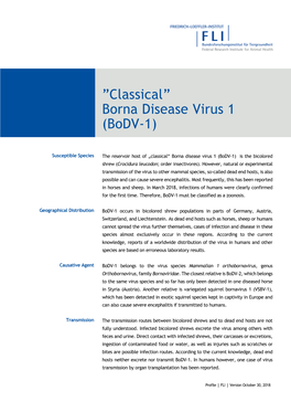 Borna Disease Virus 1 (Bodv-1)