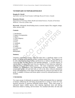 Veterinary Ectoparasitology - Douglas D