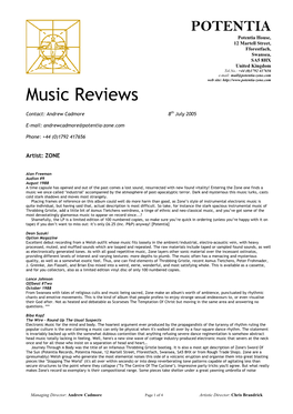 Zone/Download/Zone Music Reviews