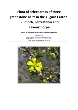 Flora of Select Areas of Three Greenstone Belts in the Yilgarn Craton: Bullfinch, Forrestania and Ravensthorpe