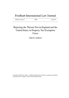 Rejecting the Theism Test in England and the United States in Property Tax Exemption Cases