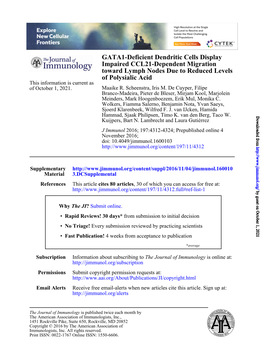 GATA1-Deficient Dendritic Cells Display Impaired CCL21