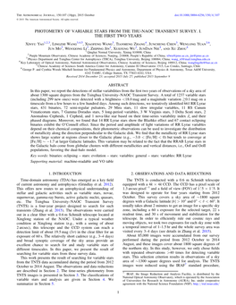 Photometry of Variable Stars from the Thu-Naoc Transient Survey