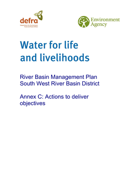River Basin Management Plan South West River Basin District Annex C