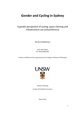 A Gender Perspective of Cycling: Space Claiming and Infrastructure Use and Preference