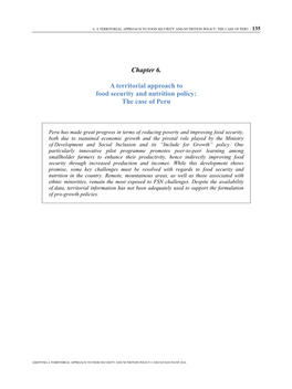 Chapter 6. a Territorial Approach to Food Security and Nutrition Policy