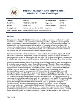 National Transportation Safety Board Aviation Accident Final Report