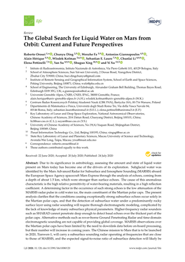 The Global Search for Liquid Water on Mars from Orbit: Current and Future Perspectives