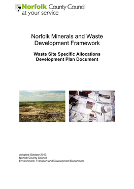 Norfolk Minerals and Waste Development Framework
