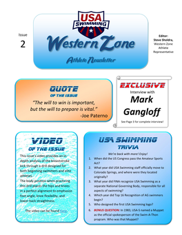 Western Zone Athlete Newsletter