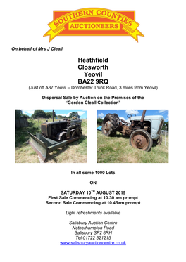 Heathfield Closworth Yeovil BA22 9RQ (Just Off A37 Yeovil – Dorchester Trunk Road, 3 Miles from Yeovil)