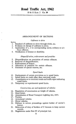 Road Traffic Act, 1962 10 & 11 Eliz