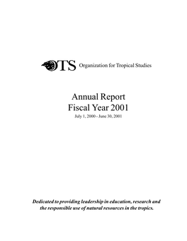 Annual Report Fiscal Year 2001 July 1, 2000 - June 30, 2001