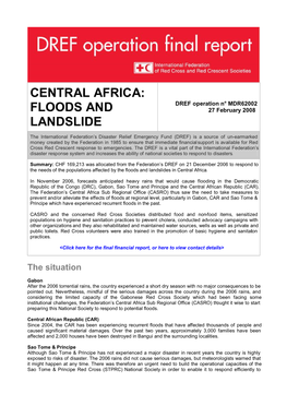 Central Africa: Floods and Landslide
