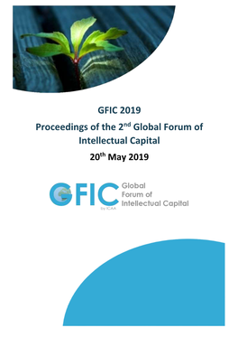 GFIC 2019 Proceedings of the 2Nd Global Forum of Intellectual Capital 20Th May 2019