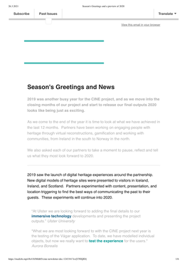 CINE Email Newsletter Winter 2019