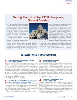 Voting Record of the 111Th Congress, Second Session