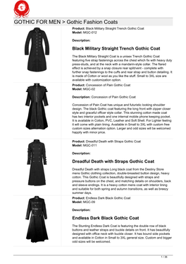 GOTHIC for MEN > Gothic Fashion Coats