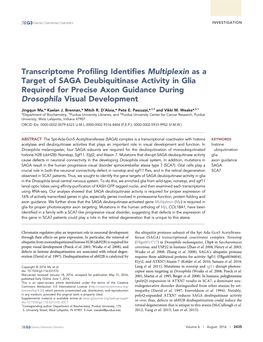 Transcriptome Profiling Identifies Multiplexin As a Target of SAGA