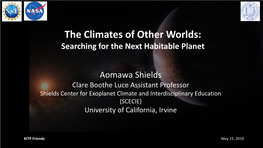 The Climates of Other Worlds: Searching for the Next Habitable Planet