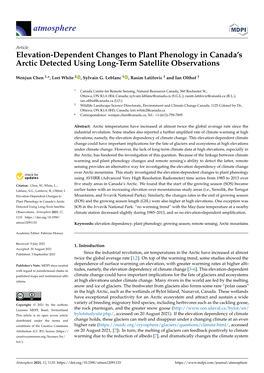 Elevation-Dependent Changes to Plant Phenology in Canada's Arctic