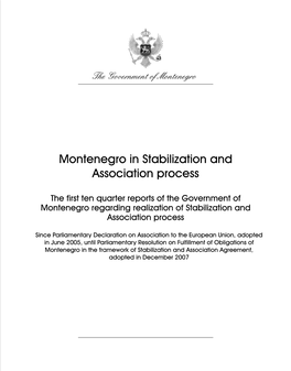 Montenegro in Stabilization and Association Process