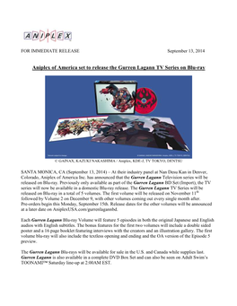 Aniplex of America Set to Release the Gurren Lagann TV Series on Blu-Ray