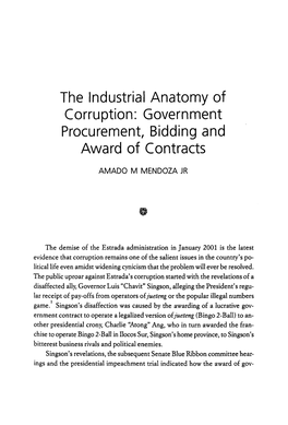 The Industrial Anatomy of Corruption: Government Procurement, Bidding and Award of Contracts