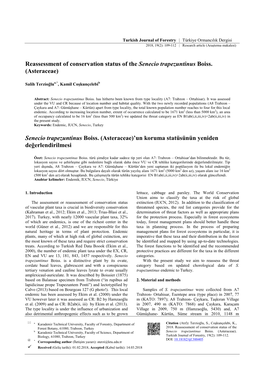 Reassessment of Conservation Status of the Senecio Trapezuntinus Boiss
