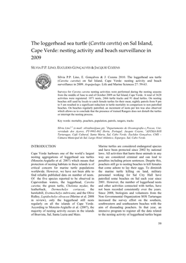 The Loggerhead Sea Turtle (Caretta Caretta) on Sal Island, Cape Verde: Nesting Activity and Beach Surveillance in 2009