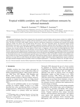 Use of Linear Rainforest Remnants by Arboreal Mammals