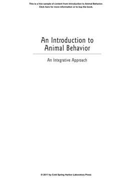 An Introduction to Animal Behavior