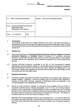 North Local Area Partnership Subject: Joint Community Safety Report