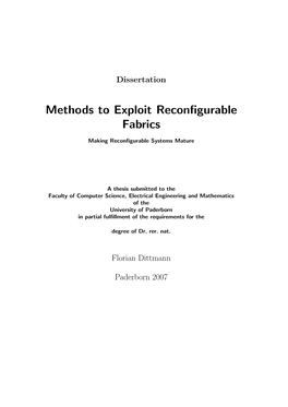 Methods to Exploit Reconfigurable Fabrics