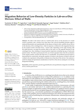 Migration Behavior of Low-Density Particles in Lab-On-A-Disc Devices: Effect of Walls