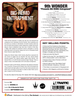 IWWMG 01 9TH WONDER Presents BIG REMO Entrapment CD