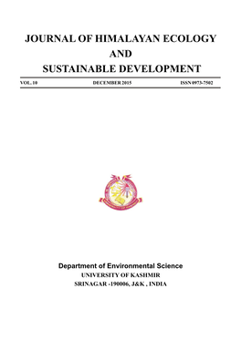 Journal of Himalayan Ecology and Sustainable Development