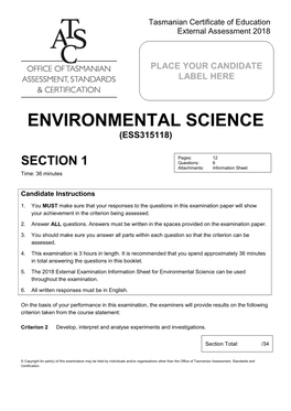 Environmental Science (Ess315118)