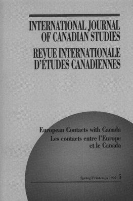 European Contacts with Canada/Les Contacts Entre L'europe Et Le Canada