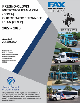 Fresno-County Metropolitan Area (FCMA) Short Range Transit Plan (SRTP) 2022-2026