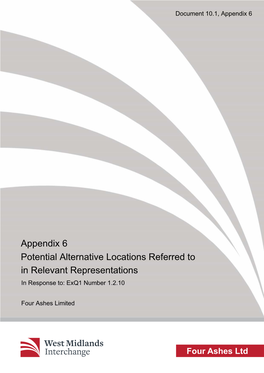 Potential Alternative Locations Referred to in Relevant Representations