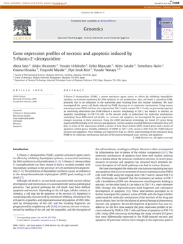 Gene Expression Profiles of Necrosis and Apoptosis Induced by 5-Fluoro-2