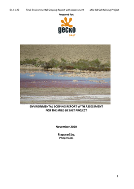 Environmental Scoping Report with Assessment Mile 68 Salt Mining Project Prepared For