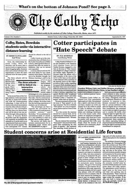 Cotter Partici Pates in "Hate Speech" Debate