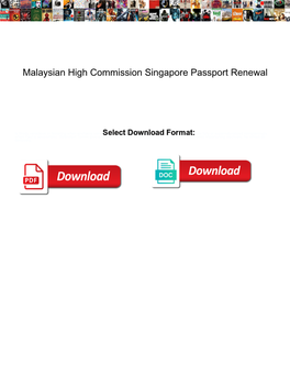 Malaysian High Commission Singapore Passport Renewal