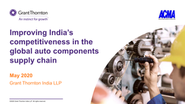 Improving India's Competitiveness in the Global Auto Components Supply